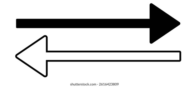 Long arrow icon isolated on white background. Long arrows icon set. Vector set of long arrows left and right, arrow vector icon. - Powered by Shutterstock - Get 15% off with code: PIKWIZARD15