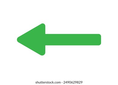 Long arrow icon. Arrow pointing to the left. Vector trendy long arrow. Green long arrow in flat style vector icon isolated on white background. eps 10