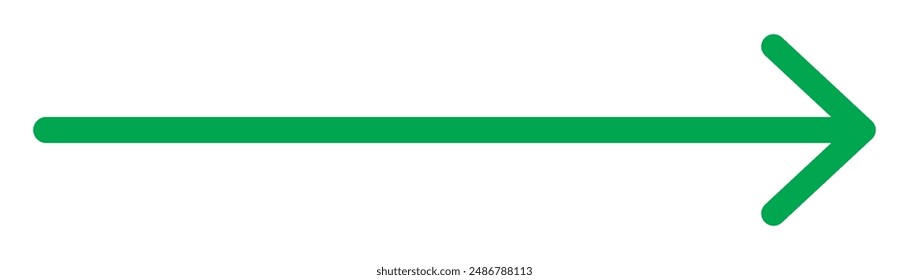 Long arrow icon. Arrow pointing to the right. Vector trendy long arrow. Green long arrow in flat style vector icon isolated on white background. eps 10
