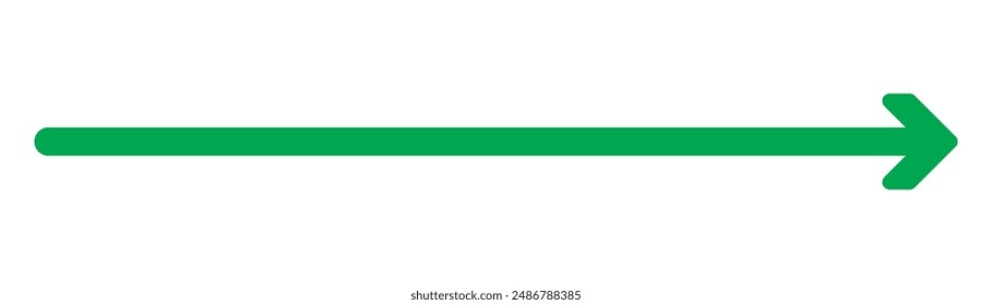 Long arrow icon. Arrow pointing to the right. Vector trendy long arrow. Green long arrow in flat style vector icon isolated on white background. simple illustration.