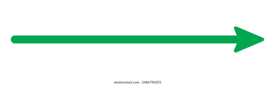 Long arrow icon. Arrow pointing to the right. Vector trendy long arrow. Green long arrow in flat style vector icon isolated on white background. eps 10