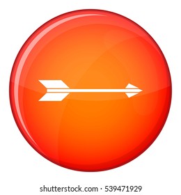 Long arrow icon in red circle isolated on white background vector illustration