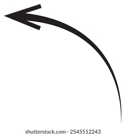 long arrow icon vector . black carved arrow . long arrow isolated in white background.