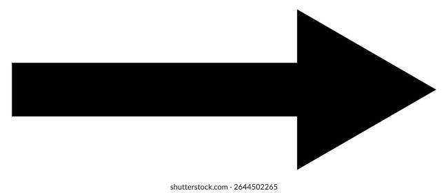 Long arrow icon. Long arrow vector icon. Black horizontal long arrow. Straight long arrow vector icon