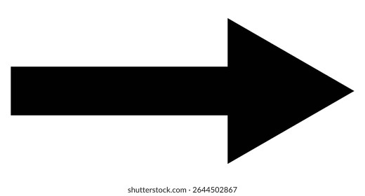 Icono de flecha larga. Vector de flecha larga. Símbolo de flecha de estilo plano. Flecha larga en el fondo. Ilustración vectorial.