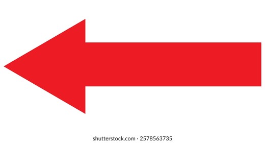 Long arrow icon Vector. Long arrow pointing Right and left . Black and Red arrow icon. Long arrow isolated on white background.