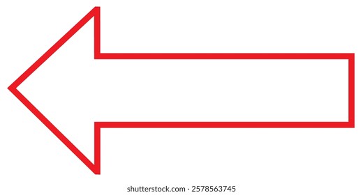 Long arrow icon Vector. Long arrow pointing Right and left . Black and Red arrow icon. Long arrow isolated on white background.