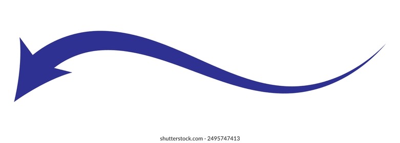 Long arrow icon vector, silhouette. Blue long Arrow vector. Arrow pointing. Vector set of trendy long arrows left and right in flat style. Vector illustration. EPS 10