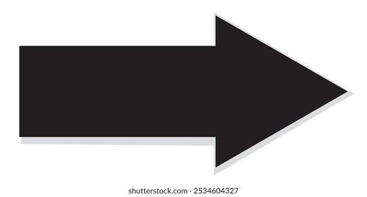 Long arrow icon vector, silhouette. Red long arrow vector. Vector trendy long arrow left to right in flat style. Red long arrow vector illustration isolated on white background.