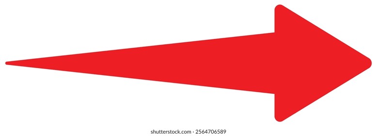 Long arrow icon. Vector trendy long arrows in flat style. Red long arrow pointing. Replaceable vector design. EPS 10