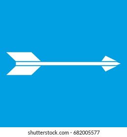 Long arrow icon white isolated on blue background vector illustration