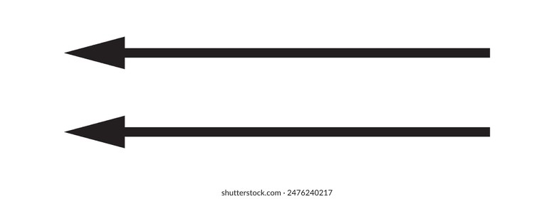 Long Arrow Left Icon.Long arrow icon. black horizontal  arrow. Vector illustration.Two arrows to the right icon. 