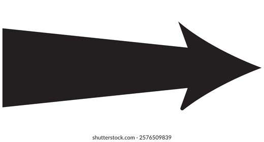 Long arrow.  arrow pointing right . large arrow pointing right. Bold thine long arrow. Vector illustration.