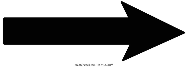 Long arrow.  arrow pointing right site.  large arrow pointing right. Bold thine long arrow. Vector illustration. eps 10.