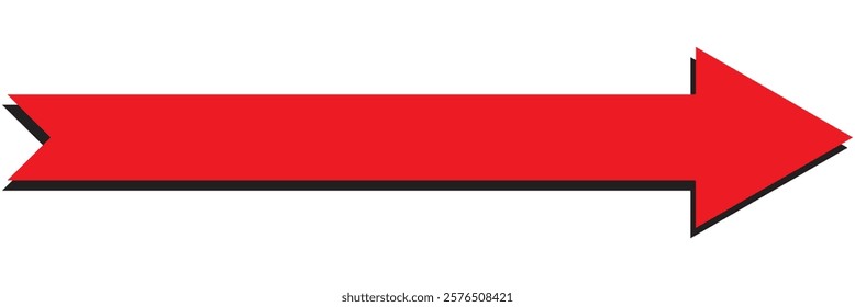 long arrow pointing to the right. Straight long arrow icon, right thin line, horizontal element, thick pointer vector long arrow icon isolated on white background.