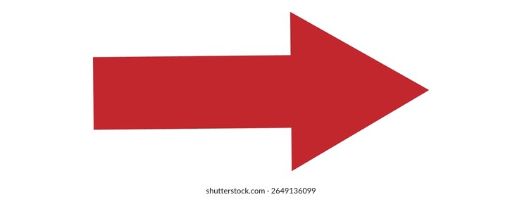 Long arrow. Red arrow pointing left. Thin long arrow vector icon. a solid long arrow pointing , on a white background.