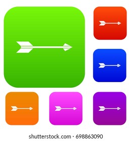 Long arrow set icon in different colors isolated vector illustration. Premium collection