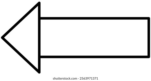 Long arrow. Straight long arrow icon. thine long arrow. Vector illustration.