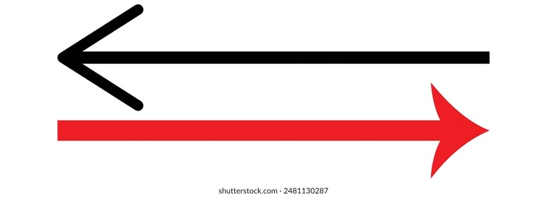 Long Arrow. symbol of right arrow icon. symbol of left arrow icon. 