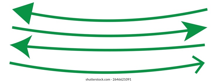 Long Arrow Vector. Flat Style Arrow Symbol. Vector Illustration. Long curve arrow icon.