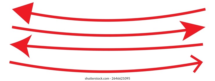 Long Arrow Vector. Flat Style Arrow Symbol. Vector Illustration. Long curve arrow icon.