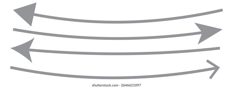 Long Arrow Vector. Flat Style Arrow Symbol. Vector Illustration. Long curve arrow icon.