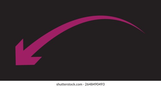 Long Arrow Vector. Flat Style Arrow Symbol. Vector Illustration. Long curve arrow icon.