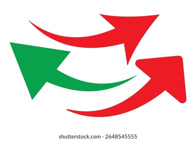 Long Arrow Vector. Flat Style Arrow Symbol. Vector Illustration. Long curve arrow icon.