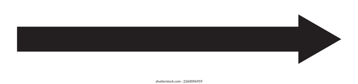 Long arrow vector icon. Black horizontal double arrow. Vector icon.