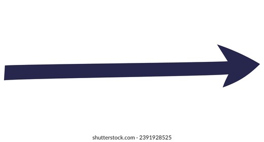 Long Arrow Vector Icon. Black Horizontal Pointer.