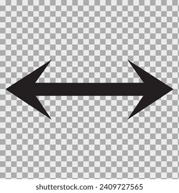 Icono vectorial de flecha larga. Vector de doble flecha horizontal negro. Diseño vectorial de flecha reemplazable. EPS 10	