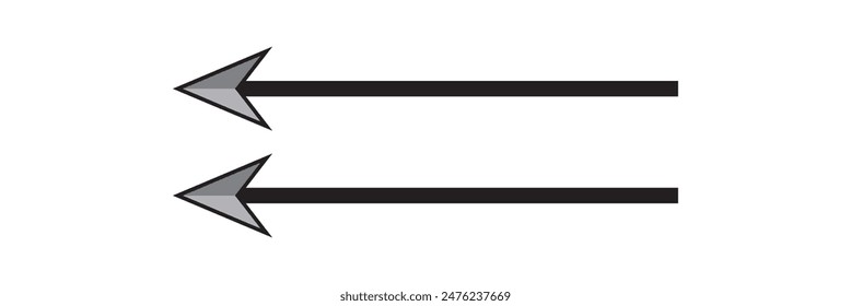 Long arrow vector icon. black arrow extending on white background.Arrow Black Shape