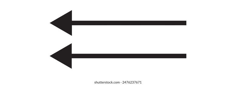 Long arrow vector icon. black arrow extending on white background.Arrow Black Shape