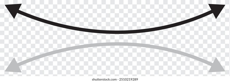 Long arrow vector icon. Black horizontal double arrow. Vector 10 Eps.