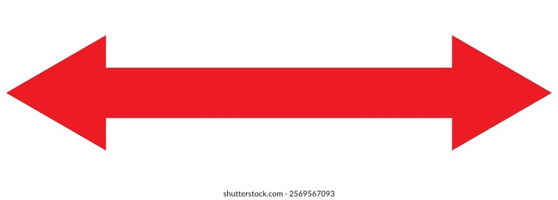 Long arrow vector icon. Black horizontal double arrow.
