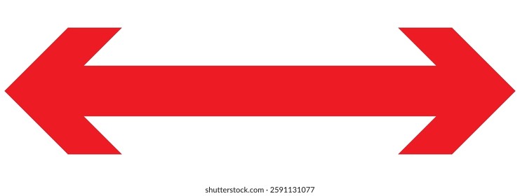 Long arrow vector icon. Black horizontal double arrow
