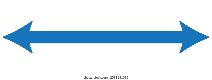 Long arrow vector icon. Black horizontal double arrow