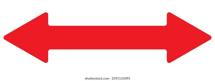 Long arrow vector icon. Black horizontal double arrow
