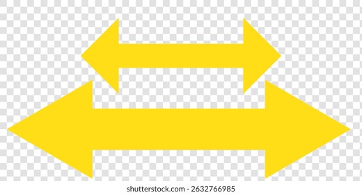 Ícone de vetor de seta longa. Seta dupla horizontal preta. Vetor 10 Eps.