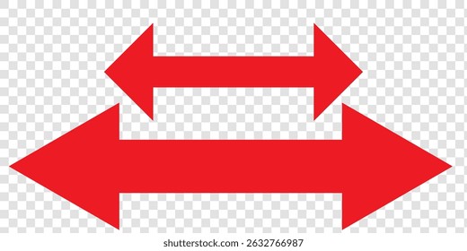 Ícone de vetor de seta longa. Seta dupla horizontal preta. Vetor 10 Eps.