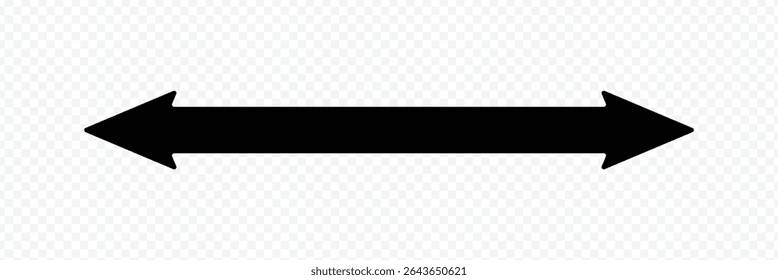 Long arrow vector icon. Black horizontal double arrow . Vector Illustration . EPS 10 .