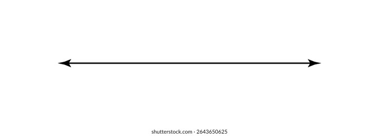 Long arrow vector icon. Black horizontal double arrow . Vector Illustration . EPS 10 .