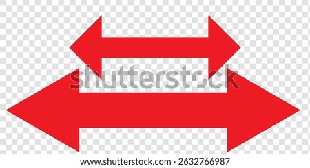 Long arrow vector icon. Black horizontal double arrow. Vector 10 Eps.