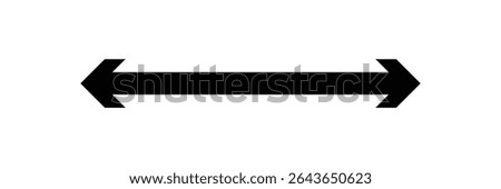 Long arrow vector icon. Black horizontal double arrow . Vector Illustration . EPS 10 .