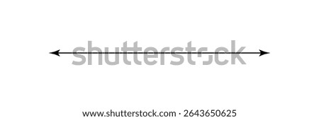 Long arrow vector icon. Black horizontal double arrow . Vector Illustration . EPS 10 .