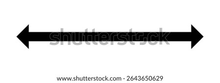Long arrow vector icon. Black horizontal double arrow . Vector Illustration . EPS 10 .