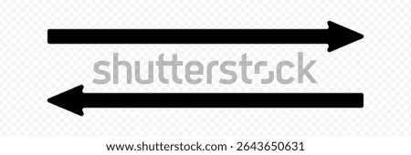 Long arrow vector icon. Black horizontal double arrow . Vector Illustration . EPS 10 .