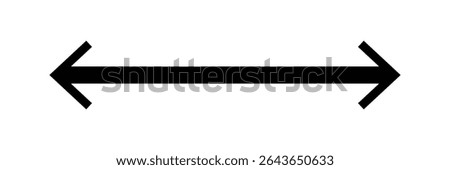 Long arrow vector icon. Black horizontal double arrow . Vector Illustration . EPS 10 .