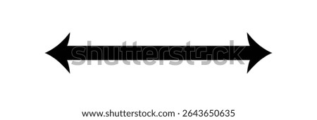 Long arrow vector icon. Black horizontal double arrow . Vector Illustration . EPS 10 .