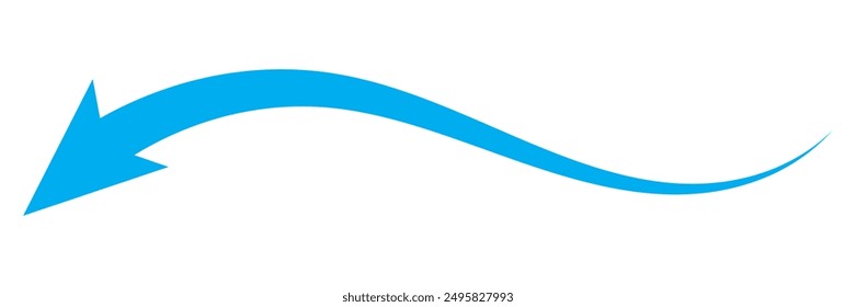 Long arrow vector icon. Blue arrow design.